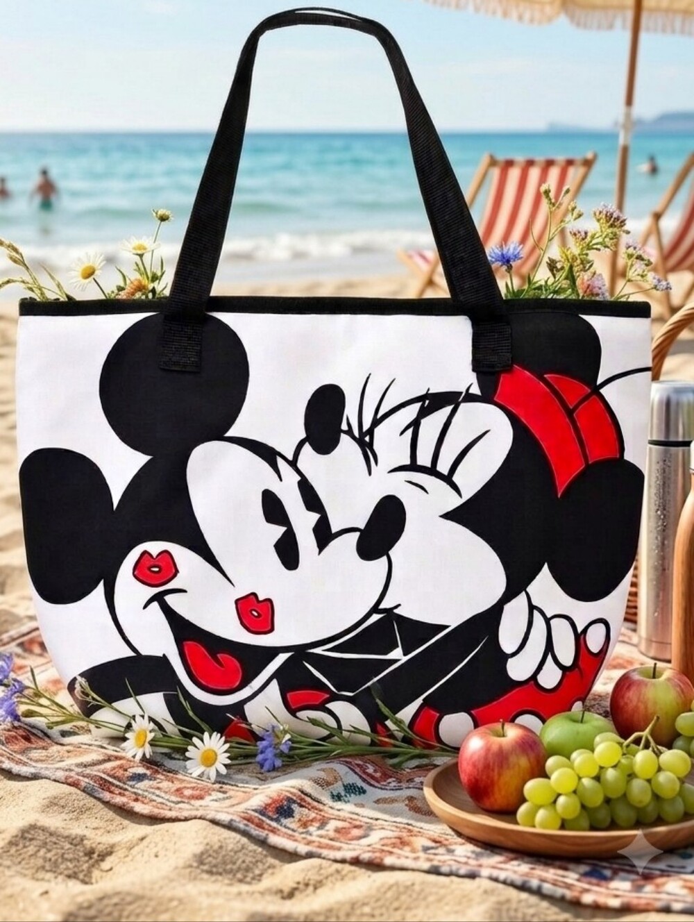 Disney Store Japan Mickey Minnie Insulated Cooler Tote Bag NWT